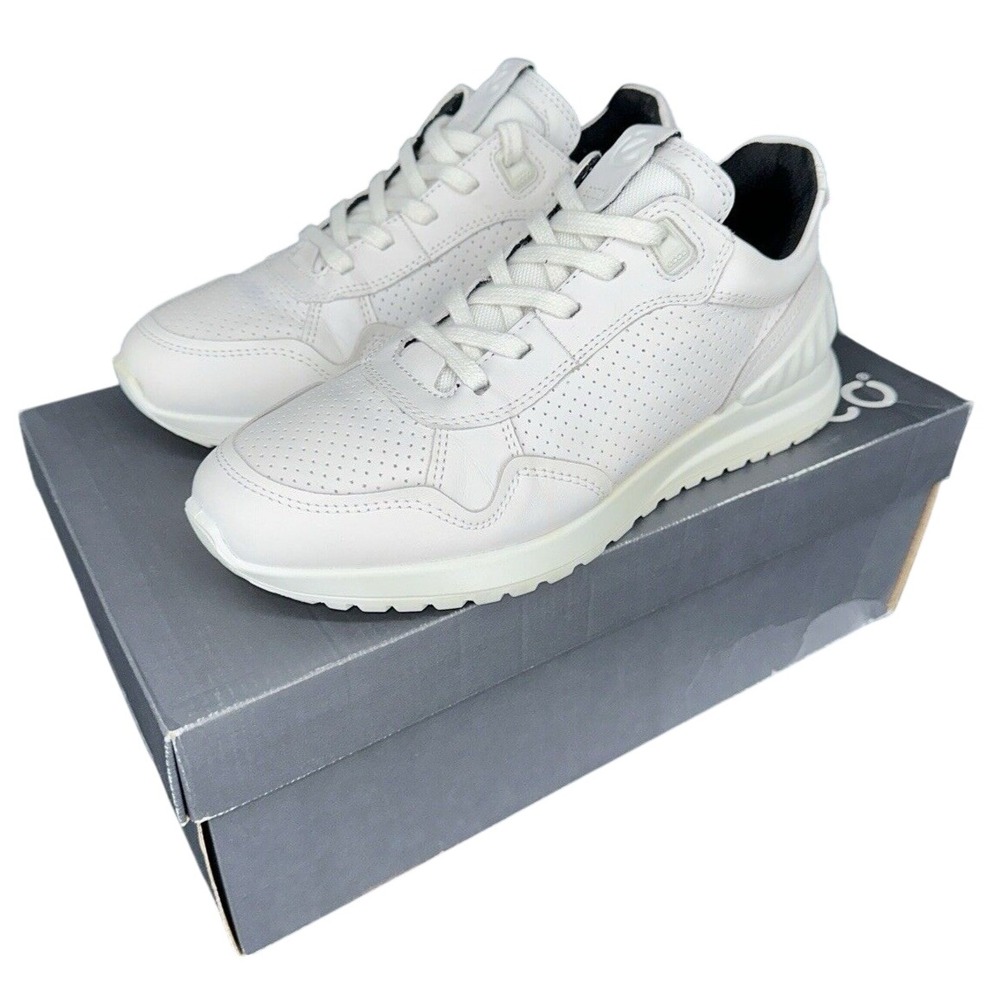 ECCO Astir Lite Men White Leather Low Top Sneakers 503714 54511 Size 39 US 5-5.5